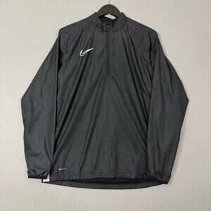 Nike Shield Windbreaker Quarter Zip Men's Medium Black Pullover Jacket Running
